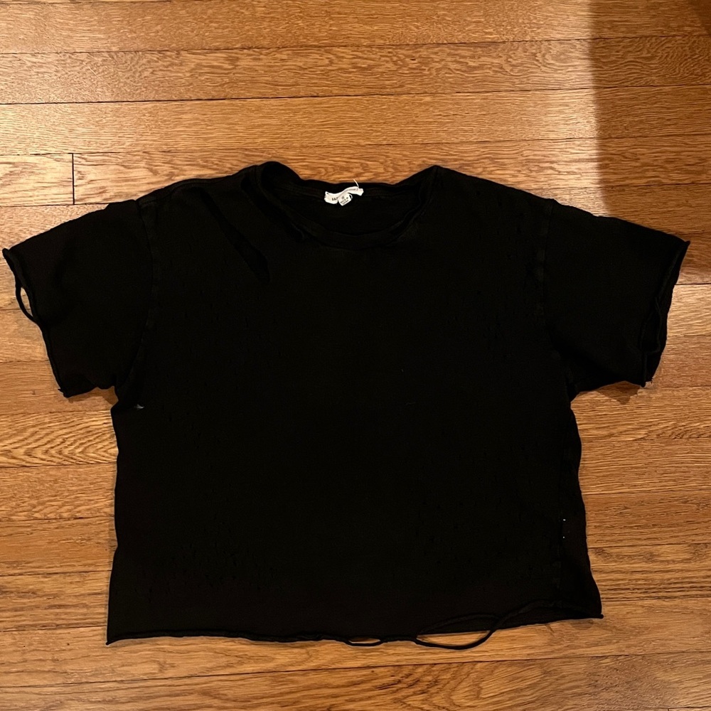 Black distressed t shirt